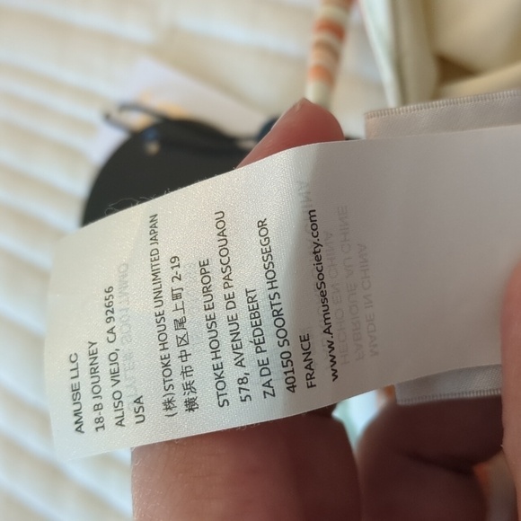 Amuse Society One Piece Striped Soft Strechy Halter Top swimsuit Small Deep V - Picture 8 of 8